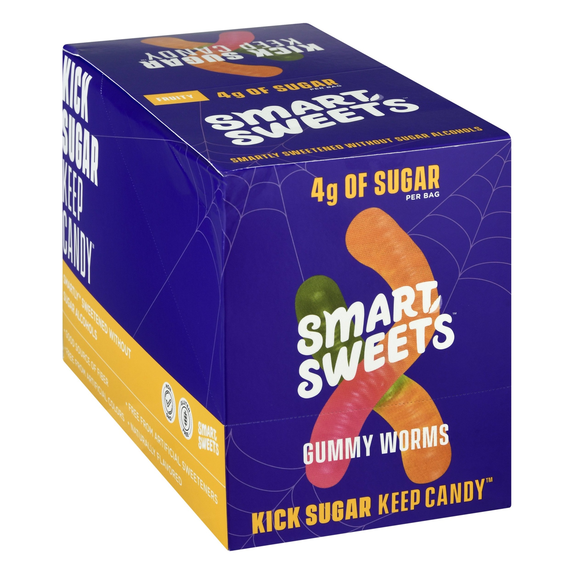 slide 1 of 1, SmartSweets Gummy Worms, 12 ct