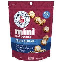 VOORTMAN Bakery Zero Sugar Mini Iced Oatmeal Cookies, Baked with Real Whole Grain Oats, Resealable Bag, 5 oz