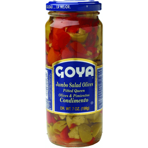 slide 1 of 1, Goya Jumbo Salad Olives, 7 oz