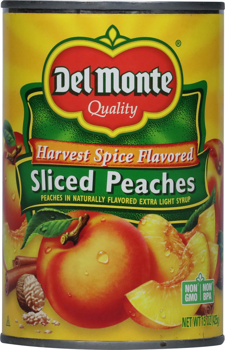 slide 8 of 9, Del Monte Harvest Spice Flavored Sliced Peaches in Naturally Flavored Extra Light Syrup 15 oz, 15 oz