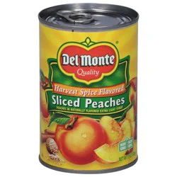 Del Monte Harvest Spice Flavored Sliced Peaches in Naturally Flavored Extra Light Syrup 15 oz