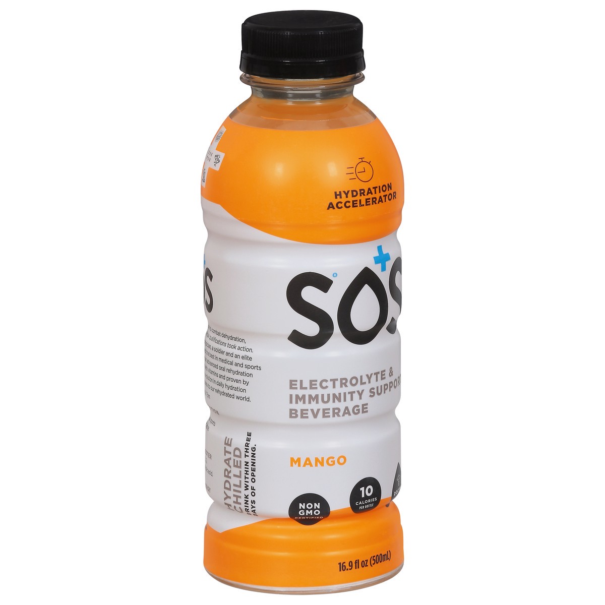 slide 2 of 9, S.O.S. Mango Hydration Drink 16.9 fl oz, 1 ct