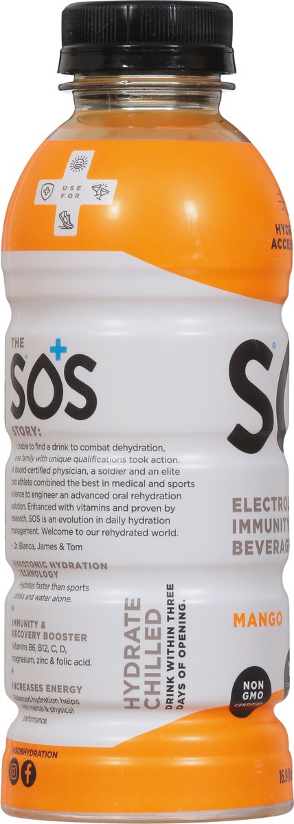 slide 8 of 9, S.O.S. Mango Hydration Drink 16.9 fl oz, 1 ct