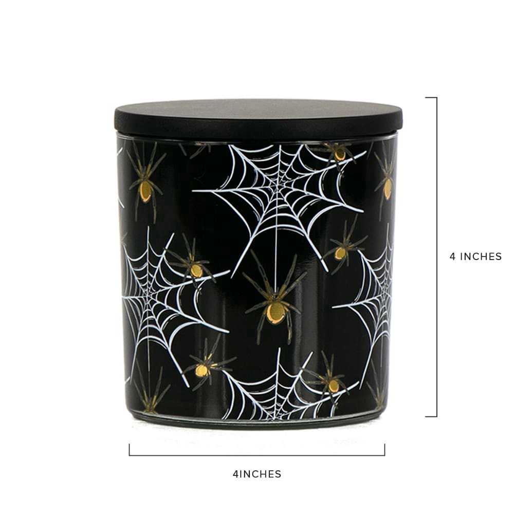 slide 3 of 3, Holiday Home Halloween Jar Candle Black Spider Web, 14 oz