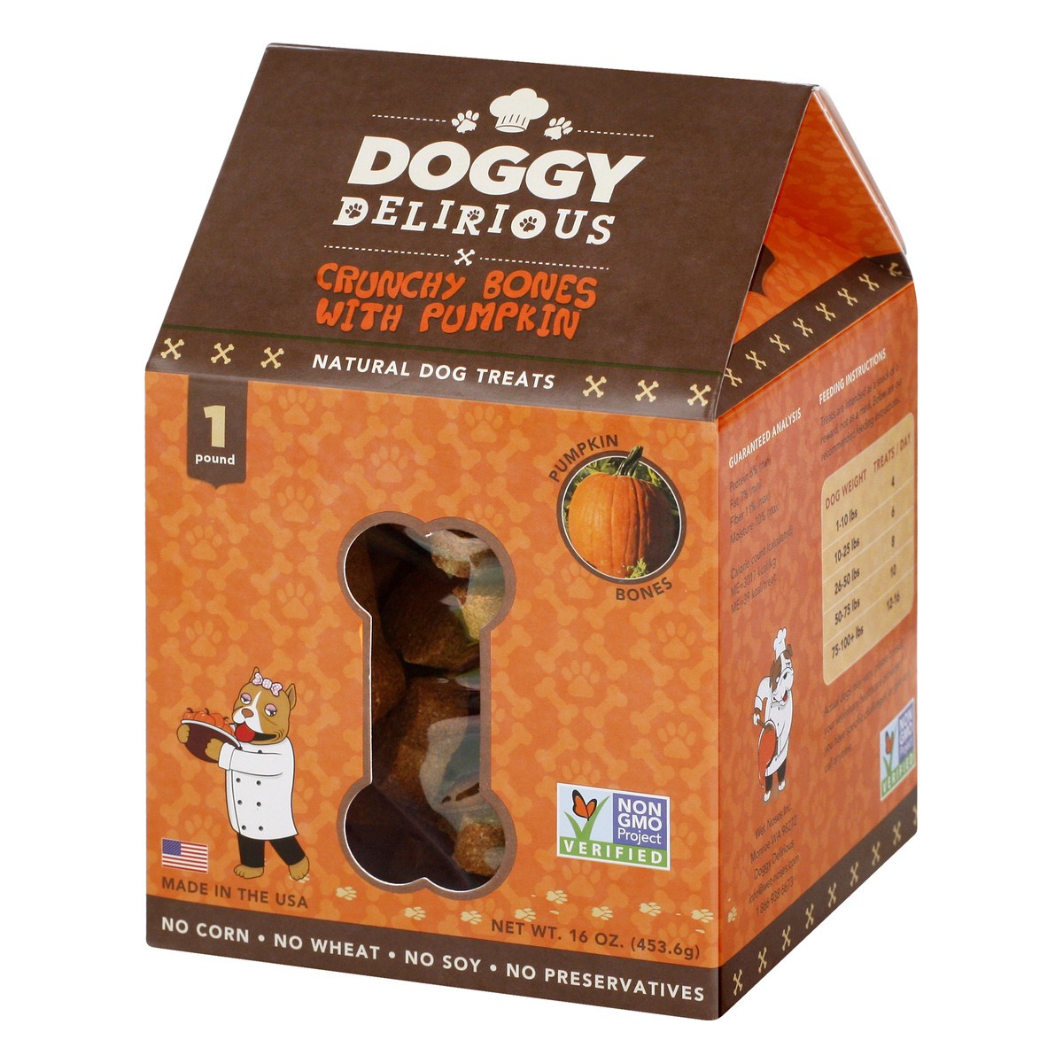 slide 3 of 9, Doggy Delirious Pumpkin Bones Dog Treats 16 oz, 16 oz