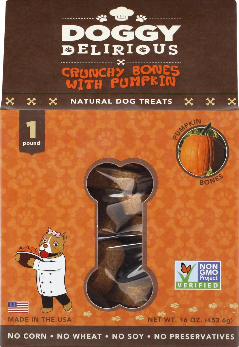 slide 6 of 9, Doggy Delirious Pumpkin Bones Dog Treats 16 oz, 16 oz