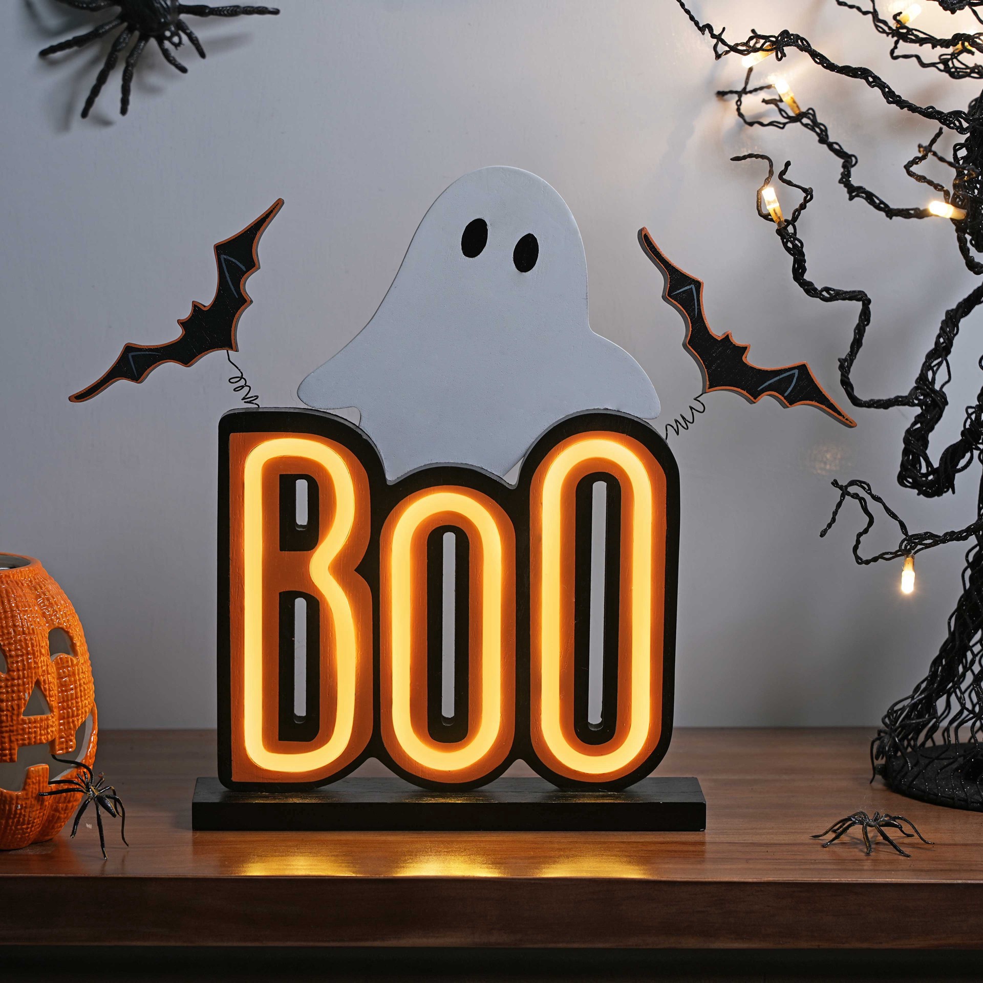 slide 7 of 8, 12.5" Boo Ghost Led Neon Tabletop Sign By Ashland, 5 in x 2 in x 11 in