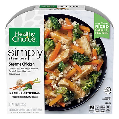 slide 1 of 1, Healthy Choice Simply Steamers Frozen Meal Sesame Chicken, 9.25 oz