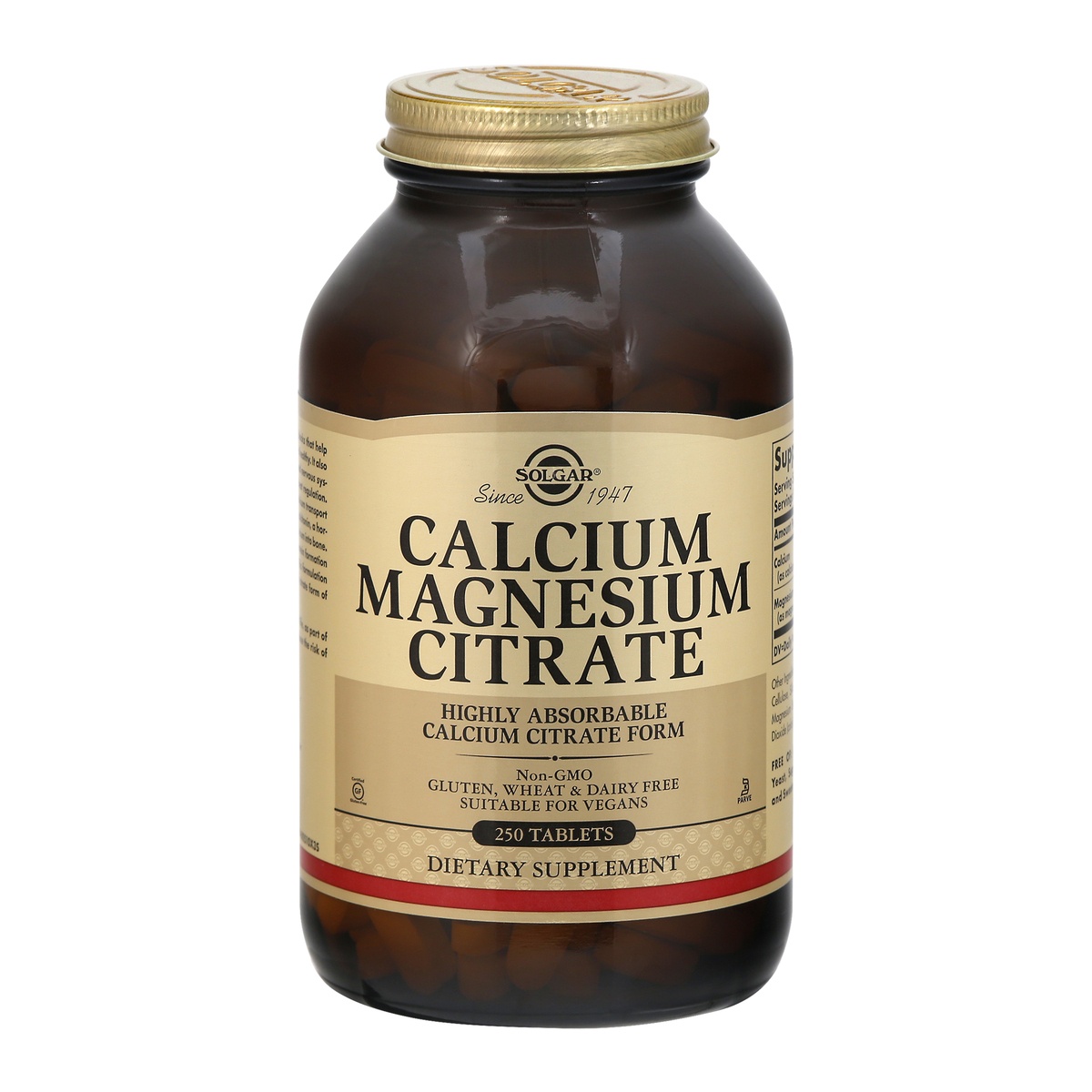 slide 1 of 1, Solgar Calcium Magnesium Citrate Tablets, 250 ct