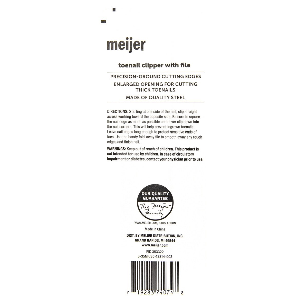 slide 5 of 5, Meijer Straight Edge Toenail Clipper With File, 1 ct