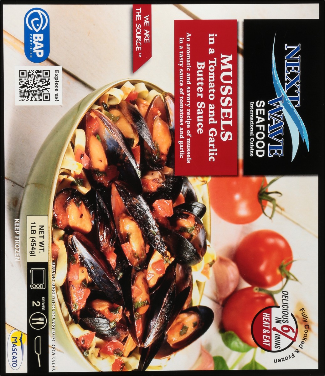 slide 13 of 13, Next Wave Seafood Mussels in a Tomato and Garlic Butter Sauce 1 lb, 1 lb