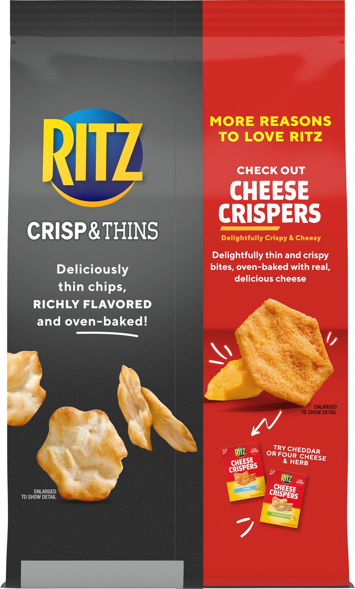 slide 7 of 11, RITZ Crisp and Thins Original with Creamy Onion and Sea Salt, Family Size, 10 oz, 0.62 lb