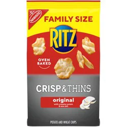 RITZ Crisp and Thins Original with Creamy Onion and Sea Salt, Family Size, 10 oz