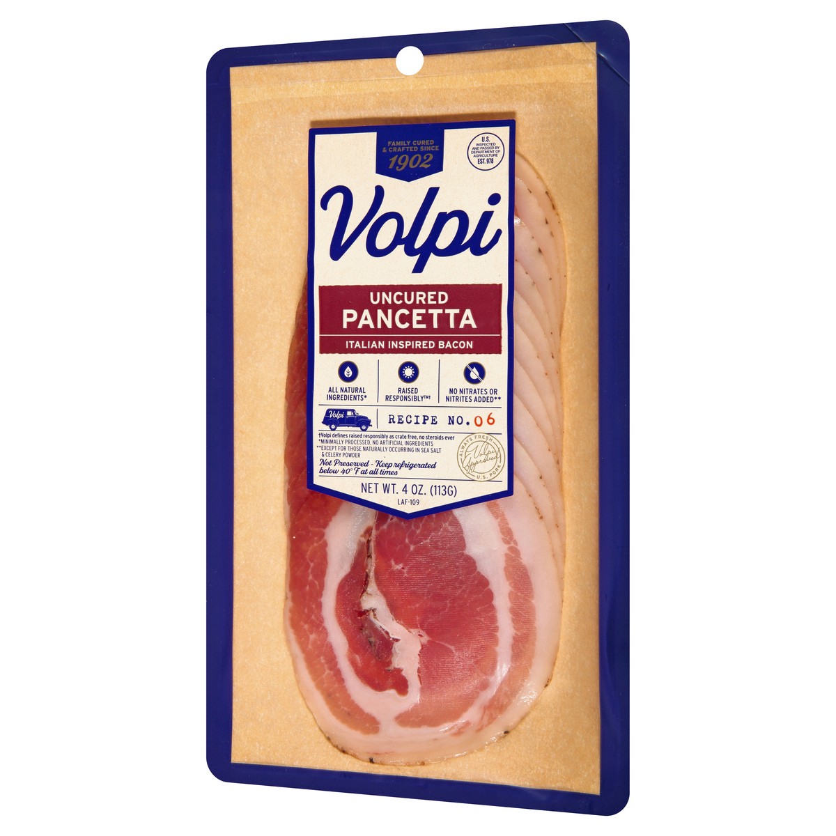 slide 5 of 10, Volpi Pancetta | Italian Inspired Bacon 4 oz, 4 oz