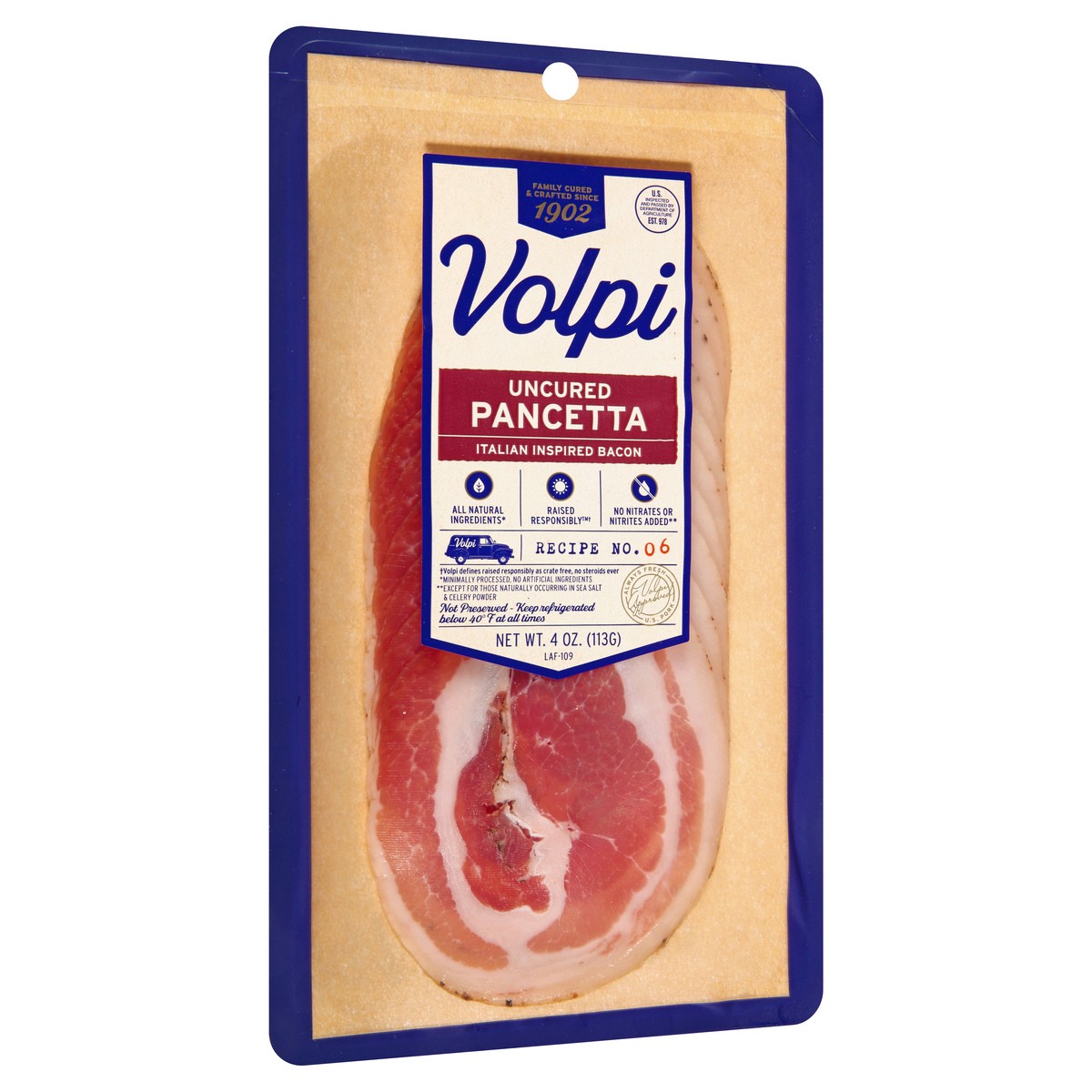 slide 9 of 10, Volpi Pancetta | Italian Inspired Bacon 4 oz, 4 oz