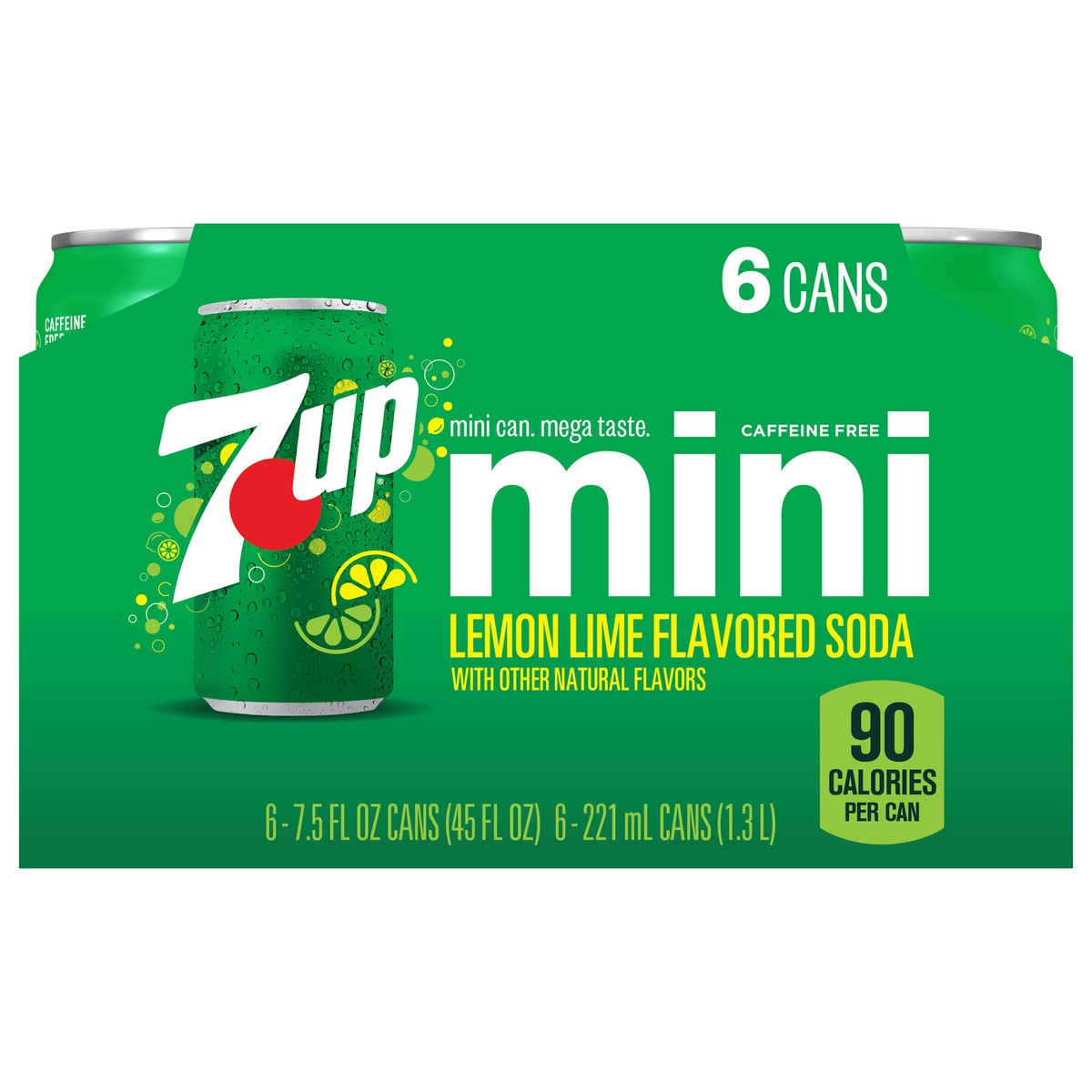 slide 1 of 5, 7UP Lemon Lime Soda, 7.5 fl oz cans, 6 pack, 6 ct; 7.5 oz