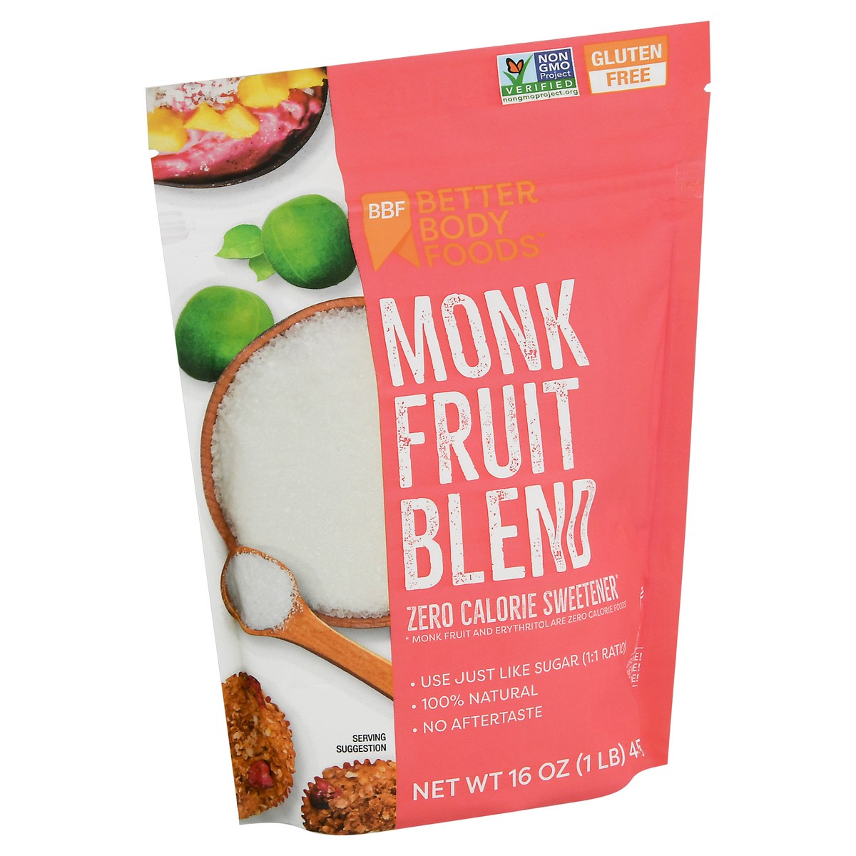 slide 2 of 11, BetterBody Foods Monk Fruit Zero Calorie Sweetener, 16 oz