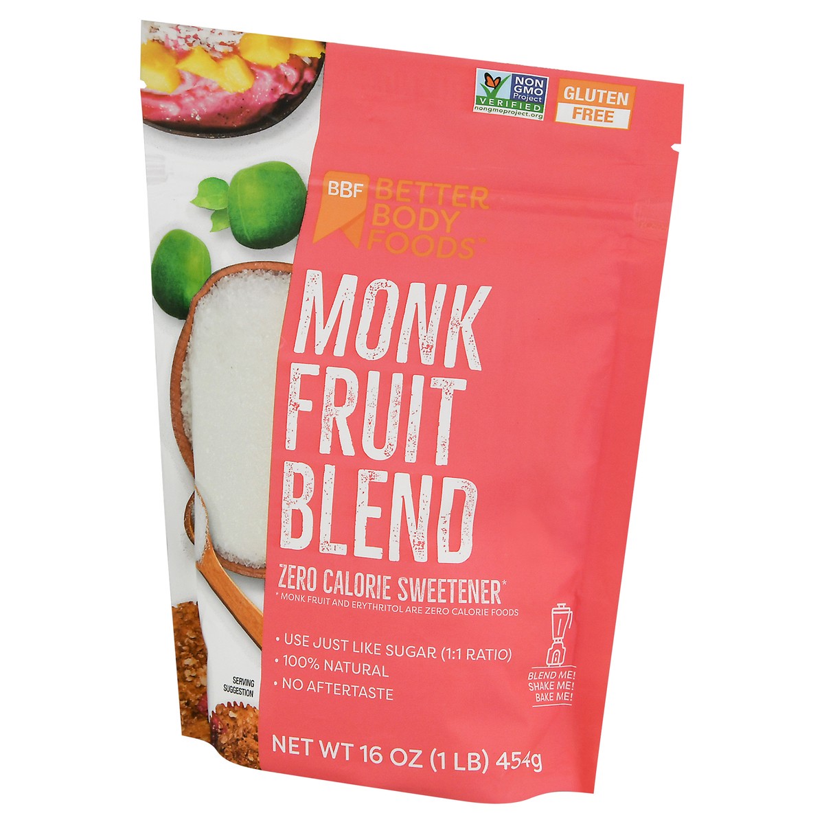 slide 3 of 11, BetterBody Foods Monk Fruit Zero Calorie Sweetener, 16 oz