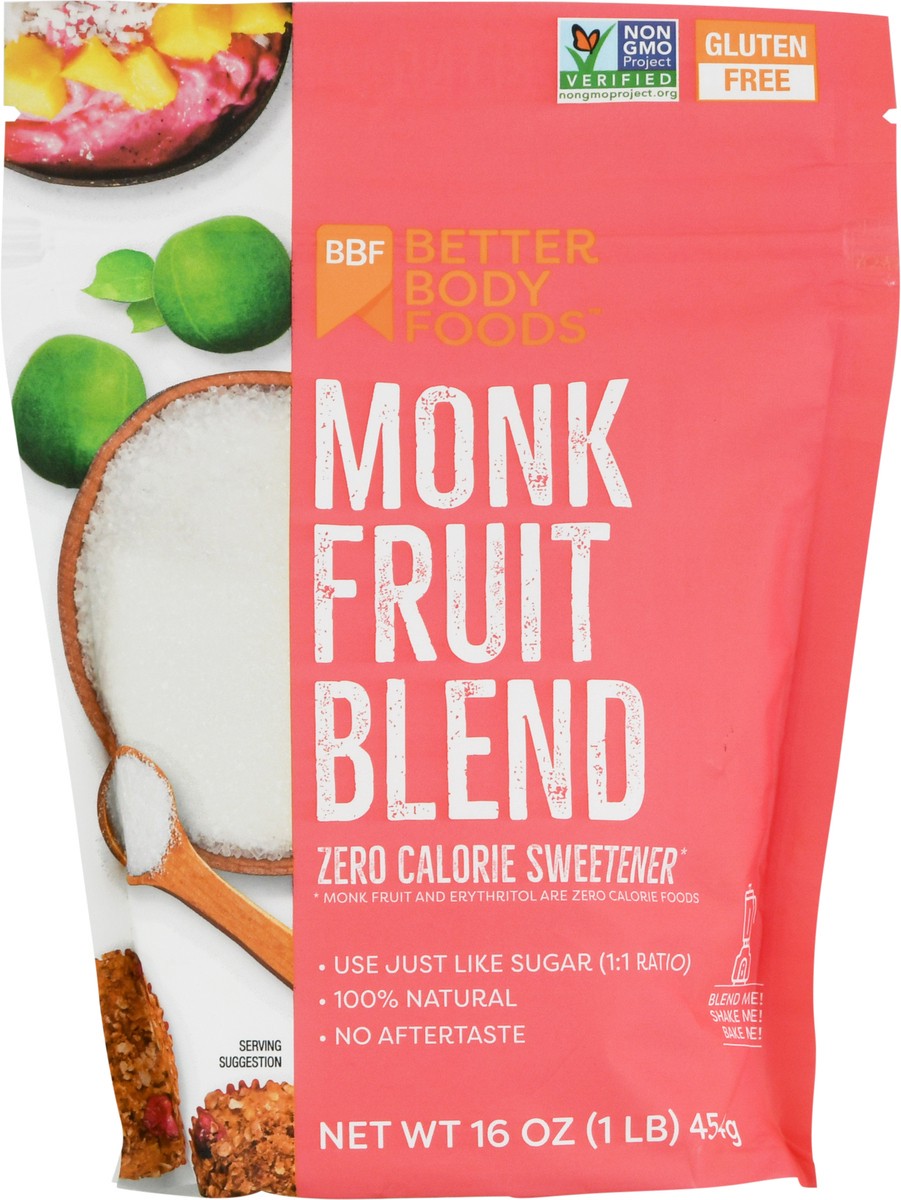 slide 9 of 11, BetterBody Foods Monk Fruit Zero Calorie Sweetener, 16 oz