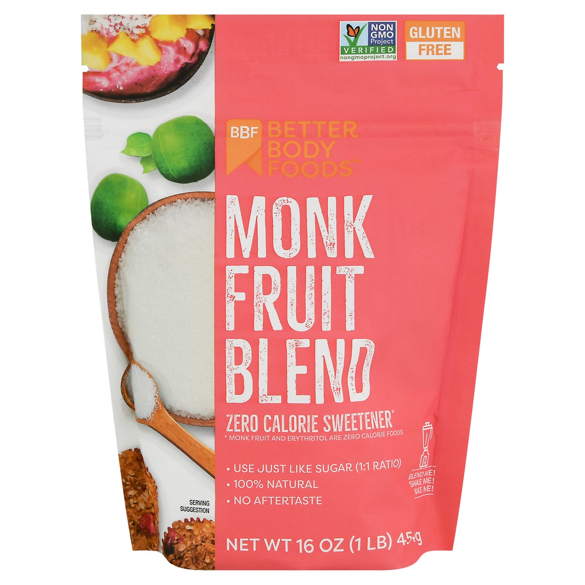 slide 11 of 11, BetterBody Foods Monk Fruit Zero Calorie Sweetener, 16 oz