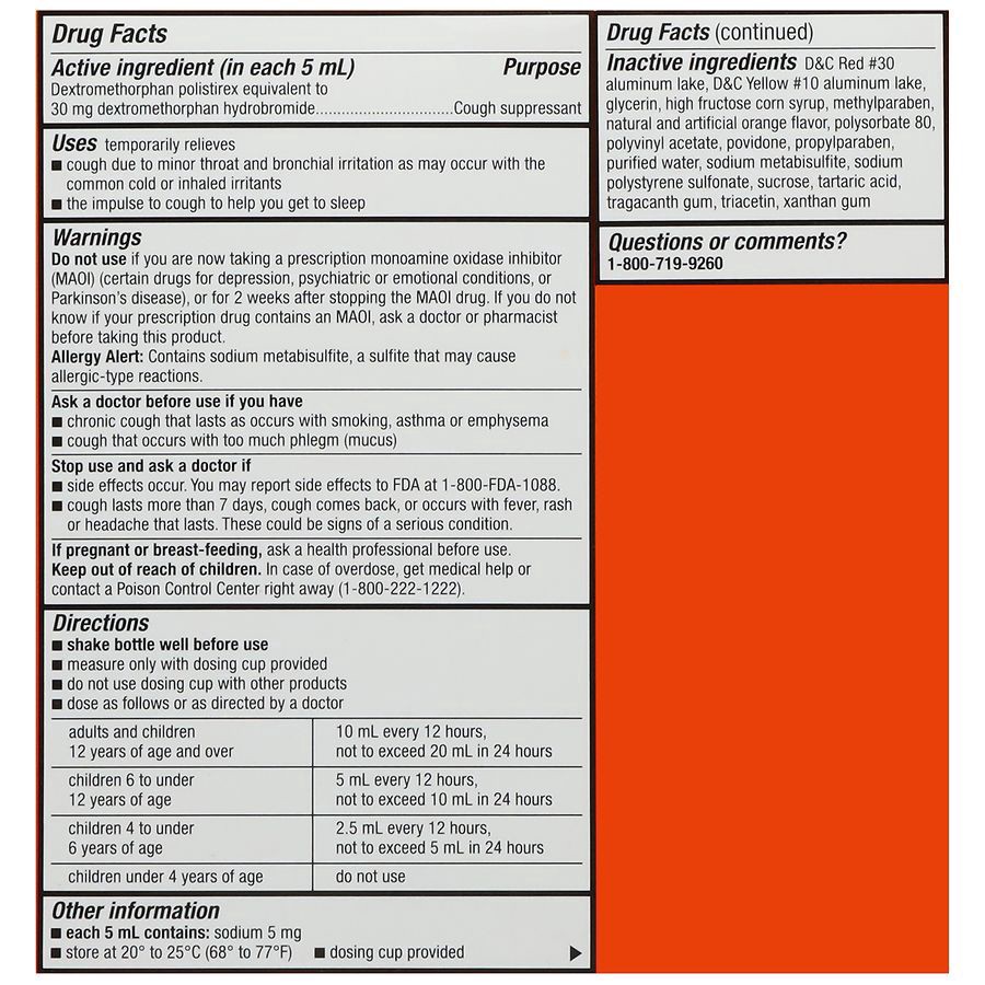slide 2 of 5, Walgreens 12-Hour Orange Flavored Cough Dm Liquid, 3 fl oz