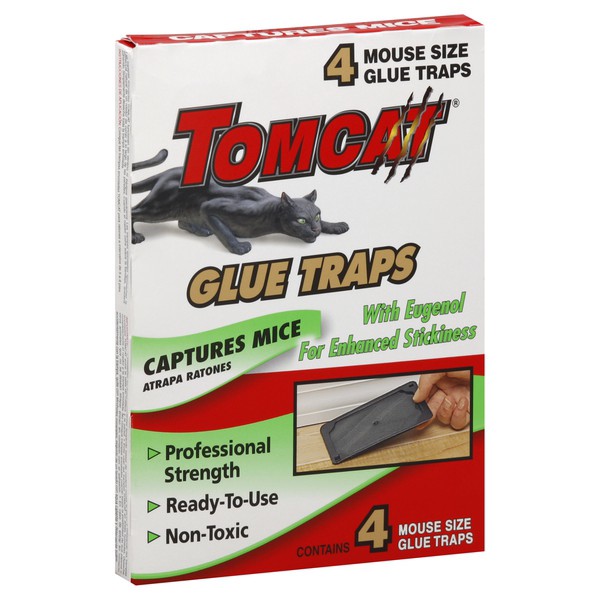 slide 1 of 1, Tomcat Glue Traps Captures Mice, 4 ct