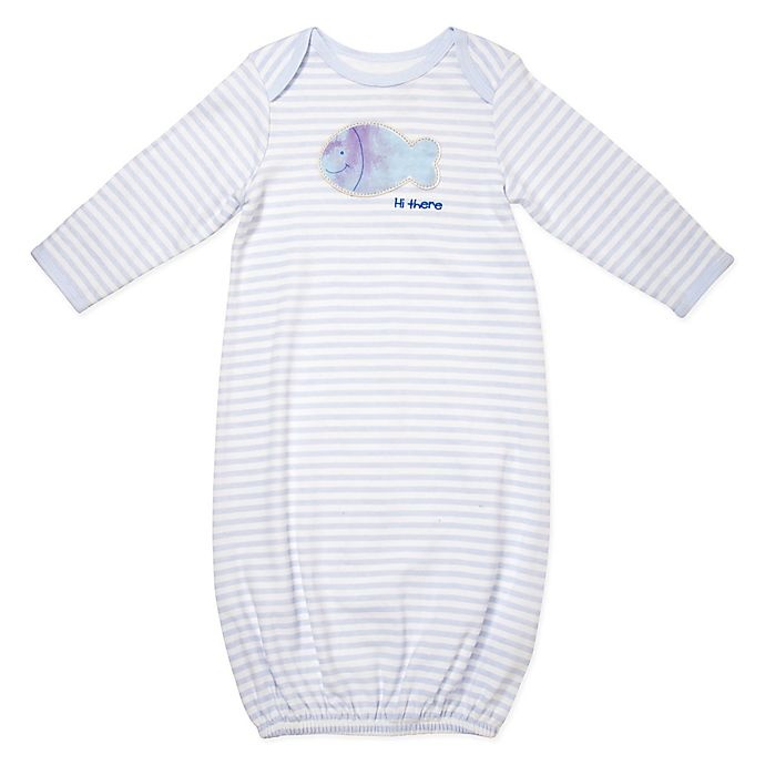 slide 1 of 1, Sterling Baby Striped Fish Gown - Blue, 1 ct