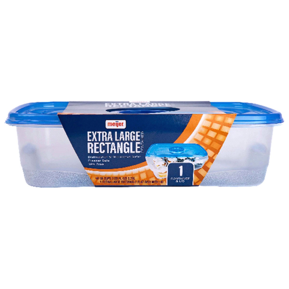slide 1 of 1, Meijer Storage Containers, Extra Large Rectangle, 128 oz