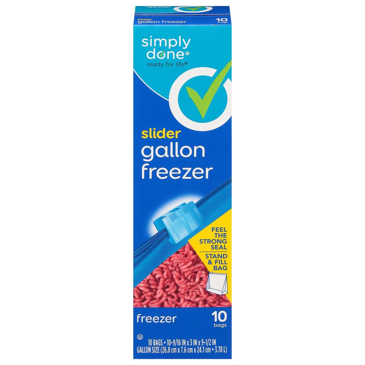 slide 1 of 16, Simply Done Slider Freezer Gal Bag, 10 ct