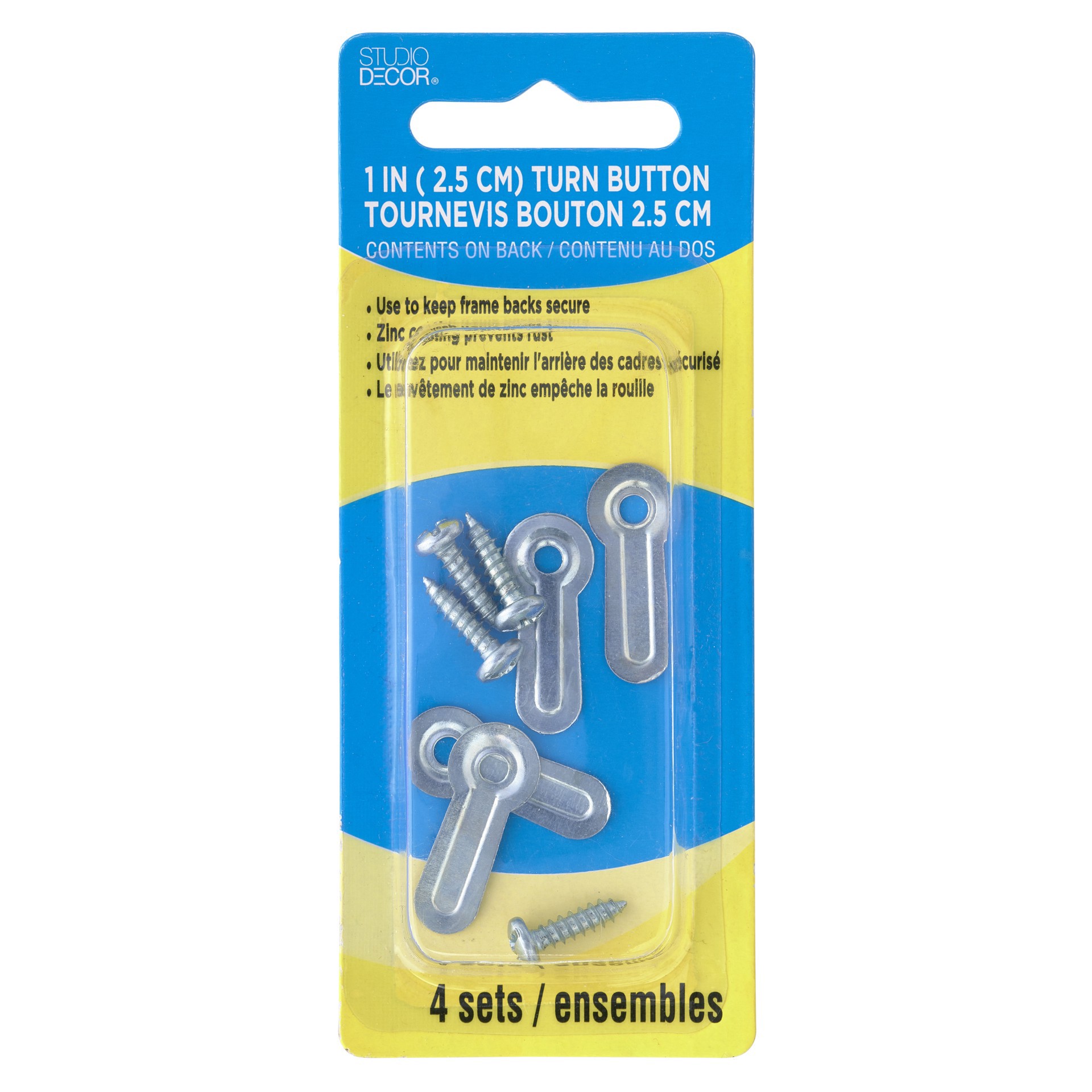 slide 3 of 4, 1" Turn Button, 4ct. By Studio Decor, 4 ct