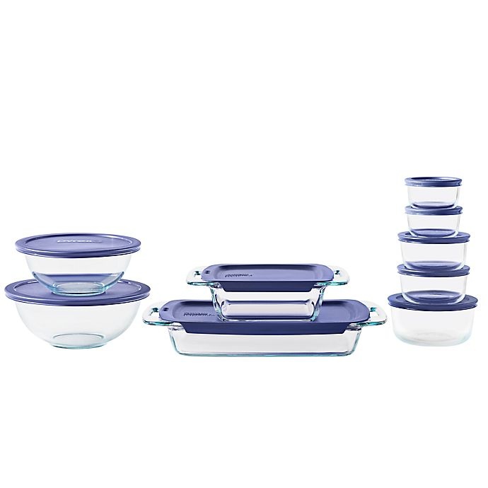 slide 1 of 5, Pyrex Bake, Prep, & Store Glass Food Storage Set, 18 ct