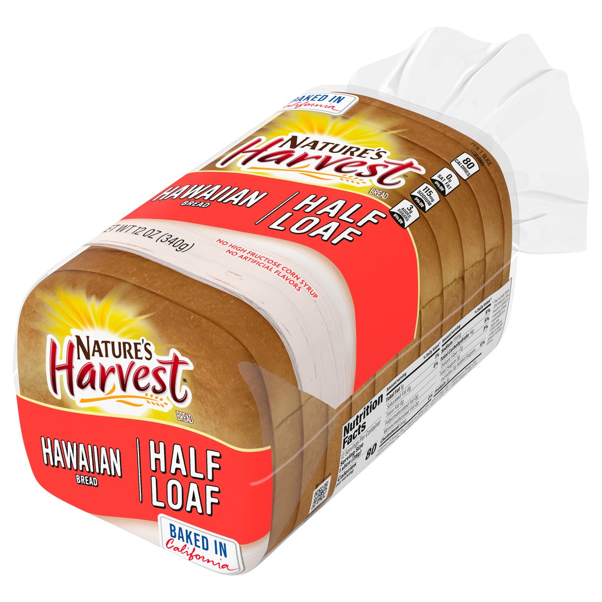 slide 3 of 4, Natures Harvest Half Loaf Hawaiian, 12 oz
