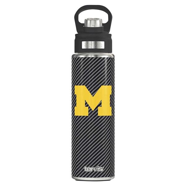 slide 1 of 1, Tervis Unv of Michigan Carbon Fiber Wide Mouth Bottle, 24 oz