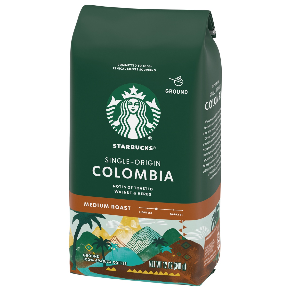 slide 3 of 10, Starbucks Medium Roast Ground Coffee, Colombia, 100% Arabica, 12 oz