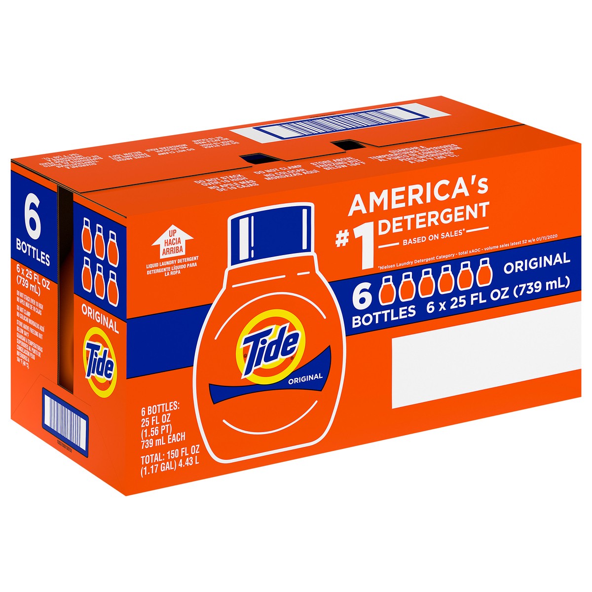 slide 4 of 7, Tide Liquid Laundry Detergent, Original, 17 loads, 25 fl oz, 6 count, 25 fl oz
