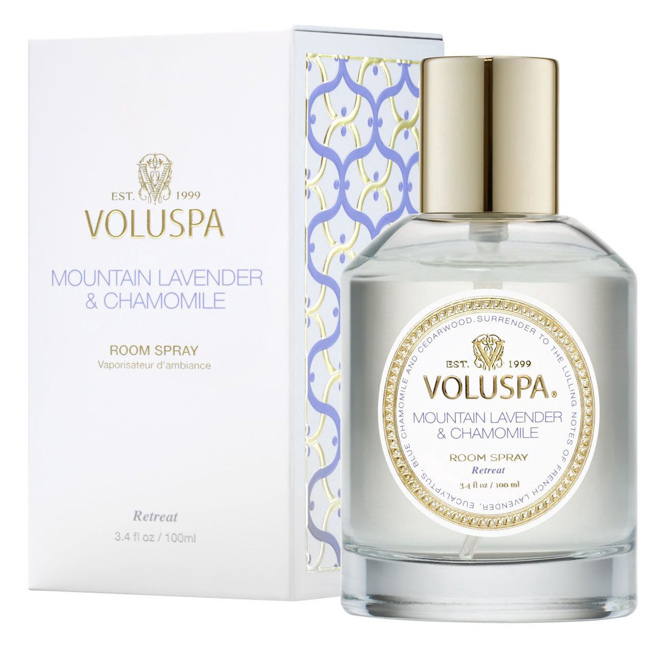 slide 1 of 1, Voluspa Mountain Lavender & Chamomile Room Spray, 3.4 oz