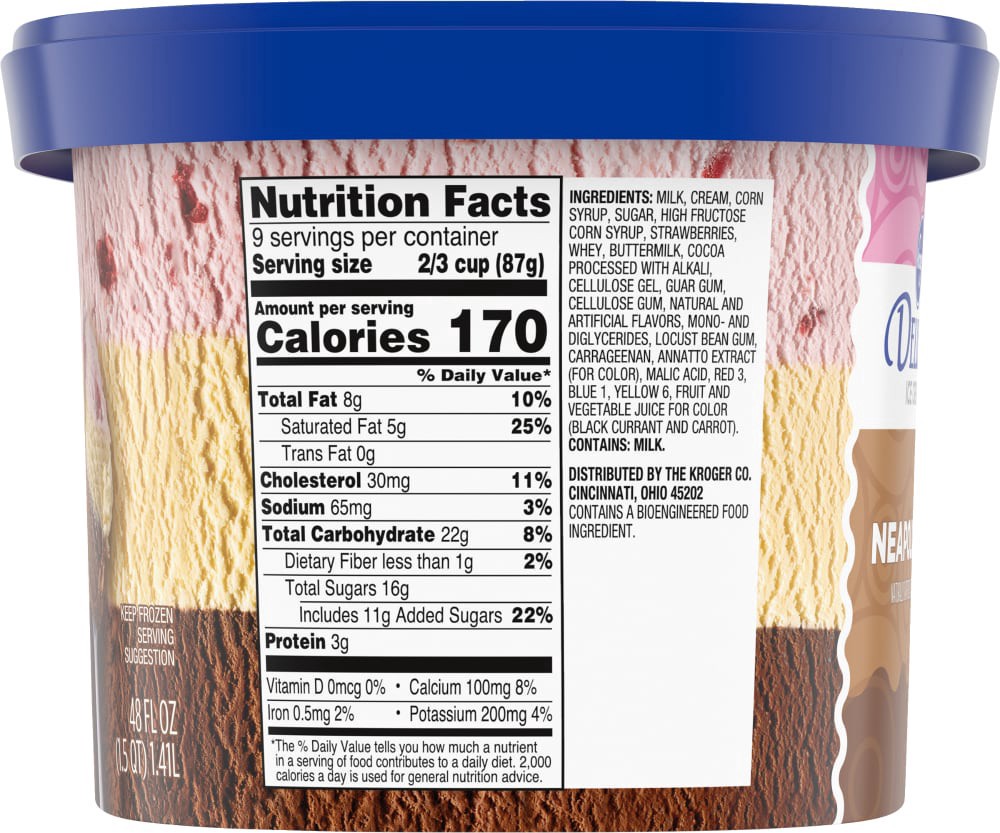 slide 5 of 6, Kroger Deluxe Neapolitan Ice Cream, 48 fl oz