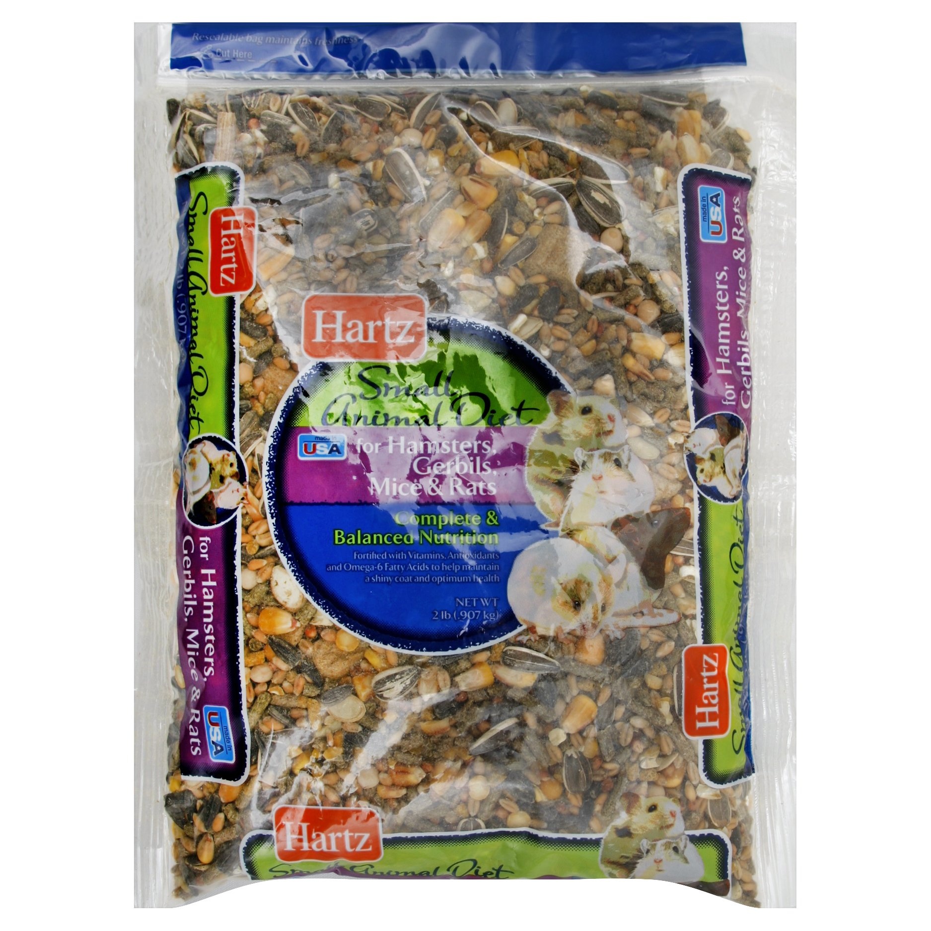 slide 1 of 1, Hartz Small Animal Diet for Hamsters Gerbils Mice Rats, 2 lb