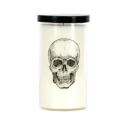 Holiday Home Halloween Jar Candle Sketched Skull