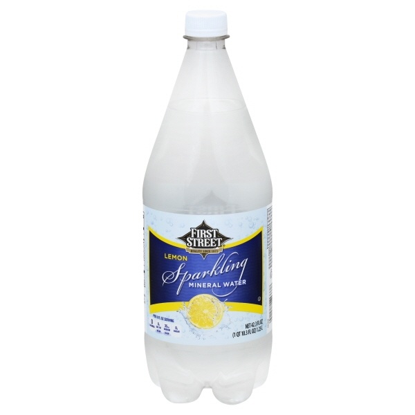 slide 1 of 1, First Street Lemon Sparkling Mineral Water - 1.25 liter, 1.25 liter