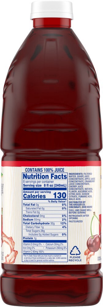 slide 2 of 3, Kroger Cranberry Cherry Juice - 64 fl oz, 64 fl oz