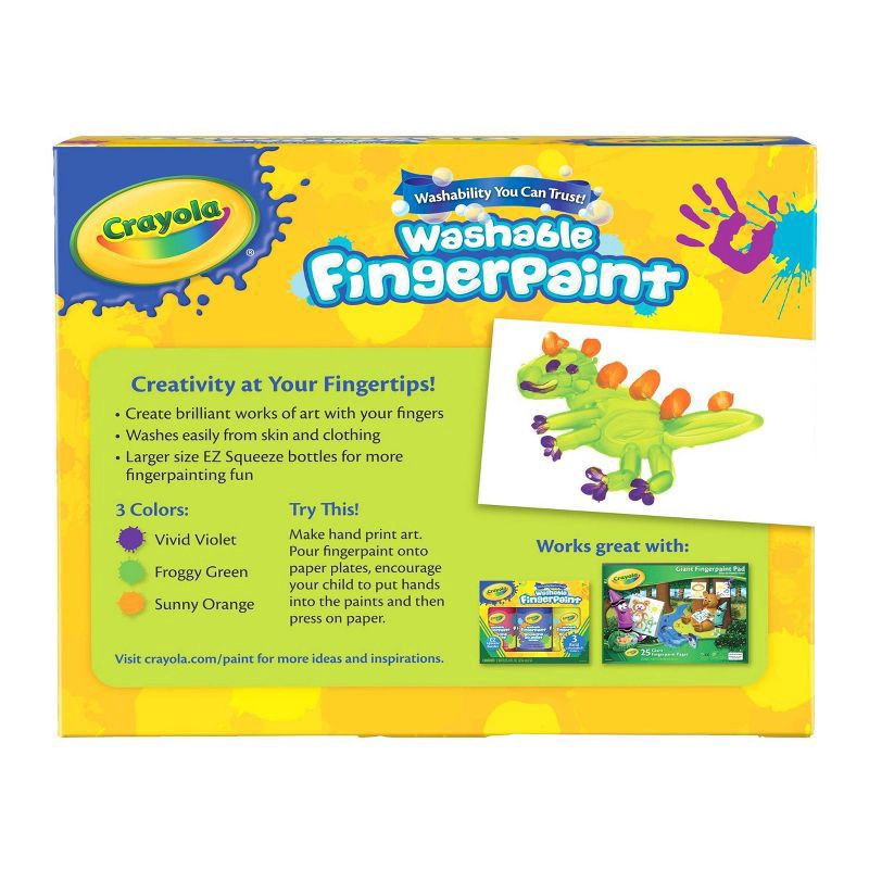 slide 2 of 4, Crayola Washable Fingerpaint Secondary, 3 ct; 8 oz