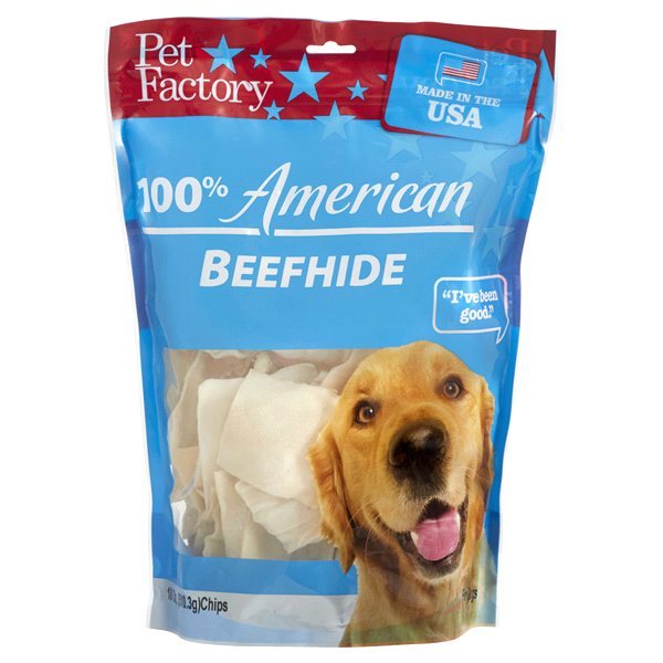 slide 1 of 1, Pet Factory 100% American Beefhide Chips, per lb