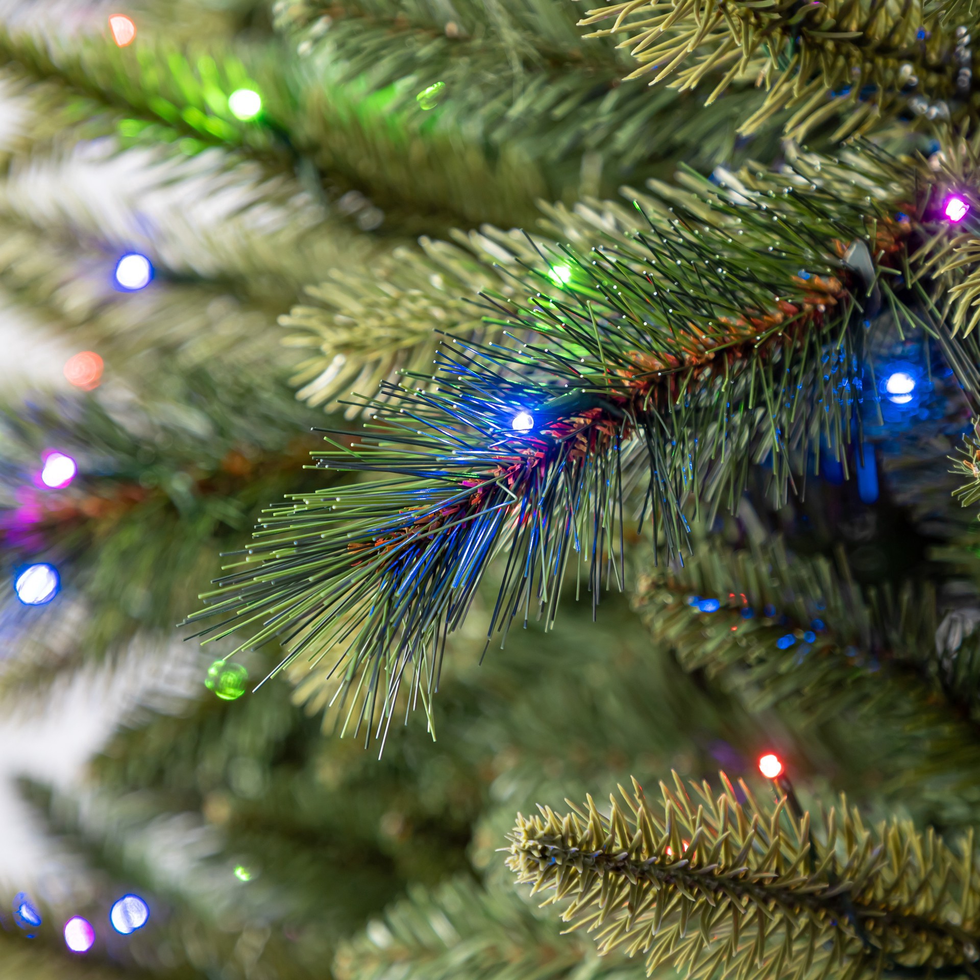 slide 5 of 11, 7.5ft. Pre-Lit Glendale Spruce Artificial Christmas Tree, Lumadazzle Color Changing Led Lights By Ashland, 7.5 ft