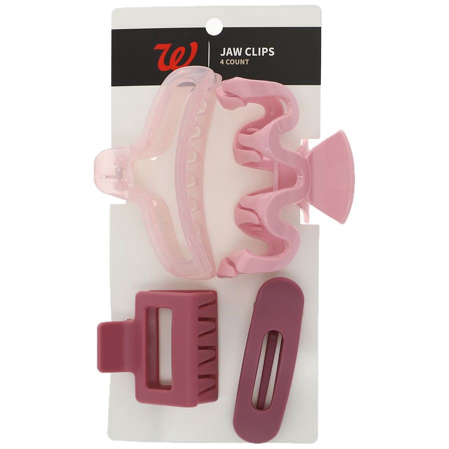 slide 1 of 1, Walgreens Fashion Jaw Clips, 4 ct