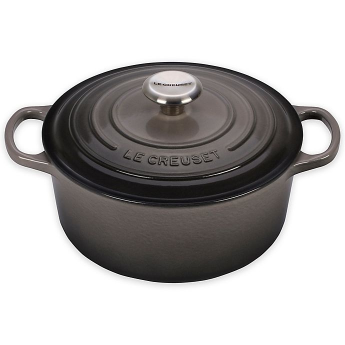 slide 1 of 1, Le Creuset Signature Round Dutch Oven - Oyster, 4.5 qt