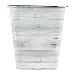 Kolorae Waste Can, White Plank, 10.25 in x 10 in x 10 in