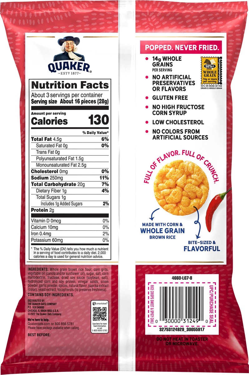 slide 6 of 7, Quaker Rice Crisps, 3.03 oz