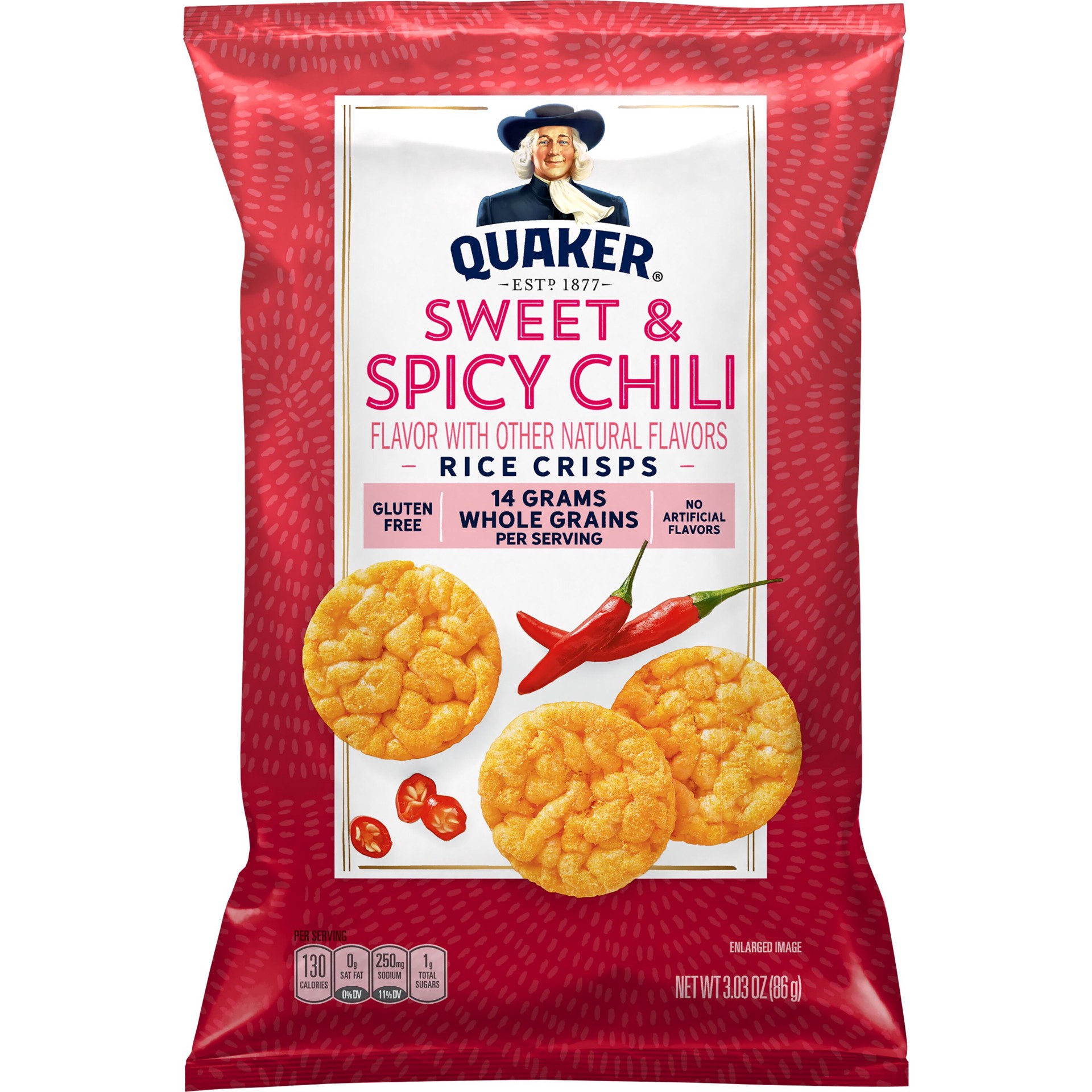 slide 1 of 4, Quaker Rice Crisps Sweet & Spicy Chili 3.03 Oz, 3.03 oz