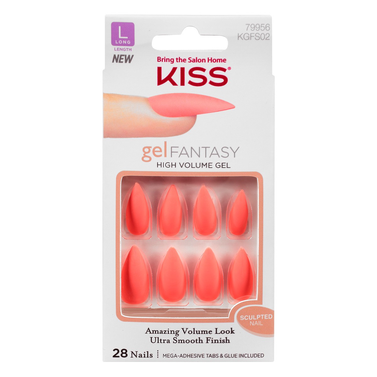 slide 2 of 11, Kiss Gel Fantasy Long Length Nails 28 ea, 1 ct